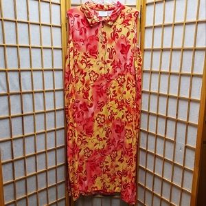 🌺 Ashley Taylor Y2K 2000s tie dye tropical hibiscus Hawaiian dress women's 2X